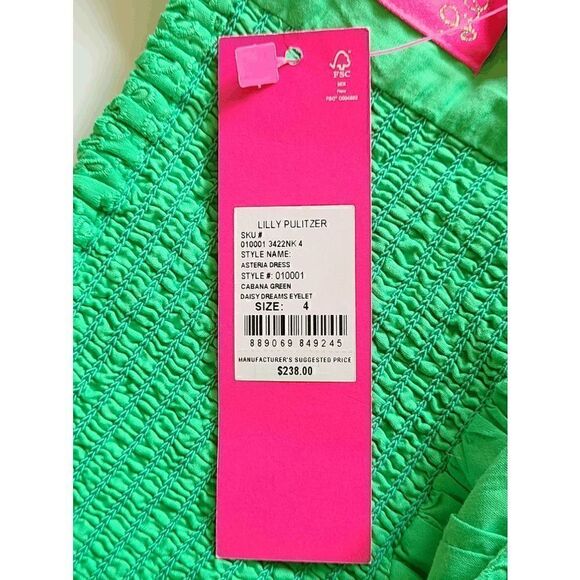 đ NWT LILLYâPULITZERâAsteriaâEyeletâBabydollâDressâw/PocketsâSIZEâ4âMSRPâ$238 - Picture 9 of 16